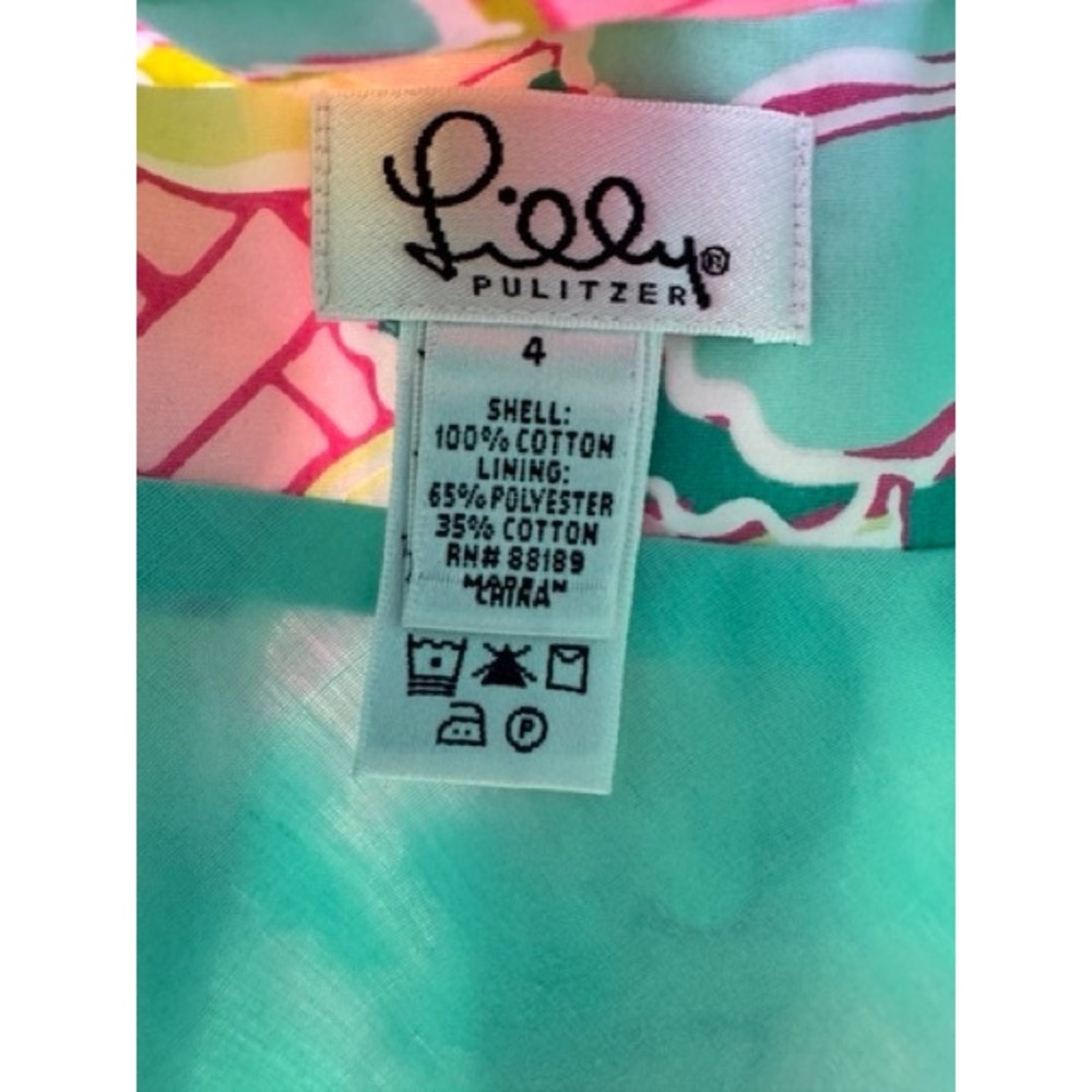 Lilly Pulitzer Womens Pink Floral Pleated Skirt Size 4 Eyelet Cottage Tropical - Picture 6 of 10